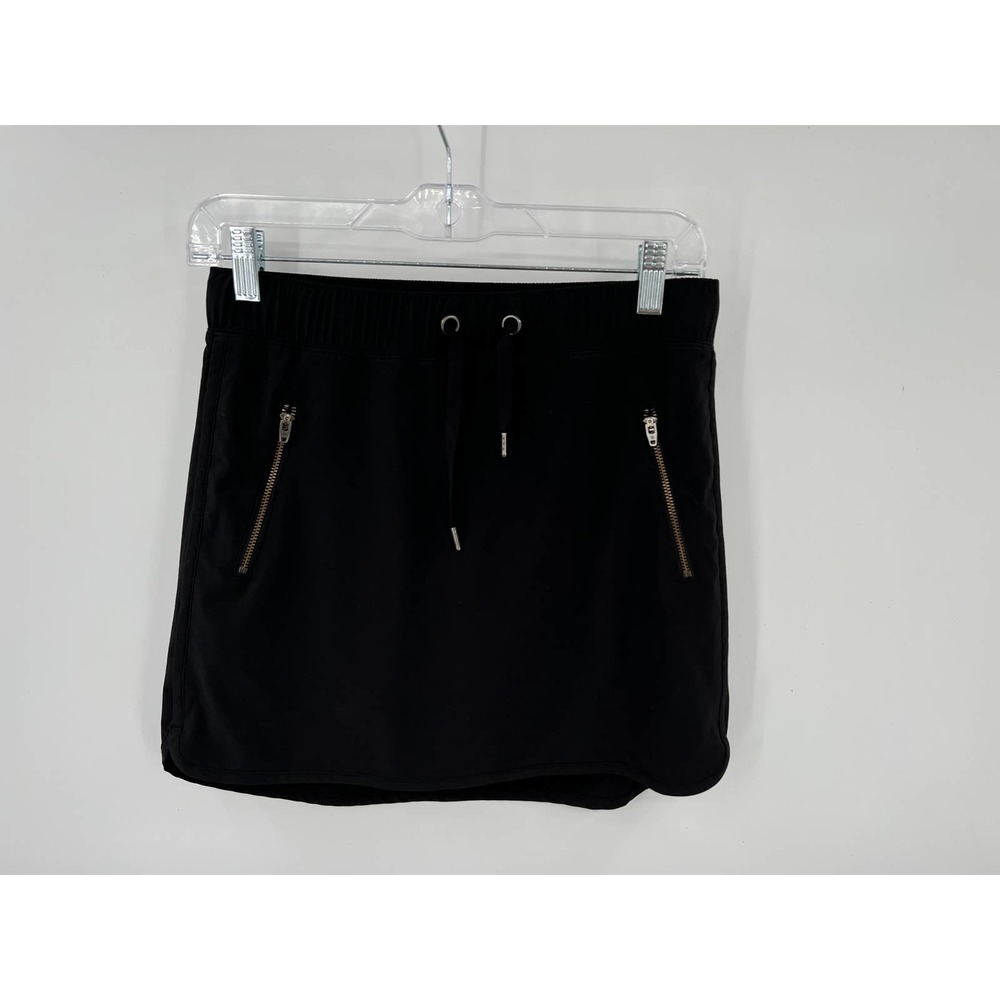 Athleta Women's Trekkie North Skort black side zippers size xs drawstring